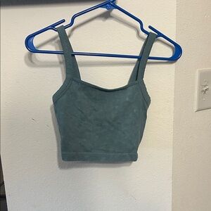 Colsie Teal Ribbed Crop Top